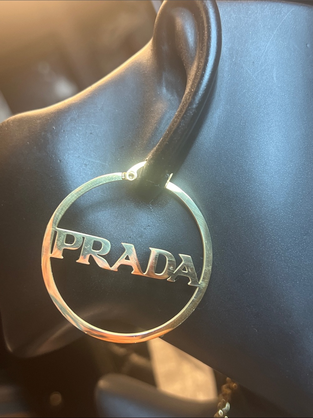 Gold-Tone Stainless Steel Logo Hoop Earrings